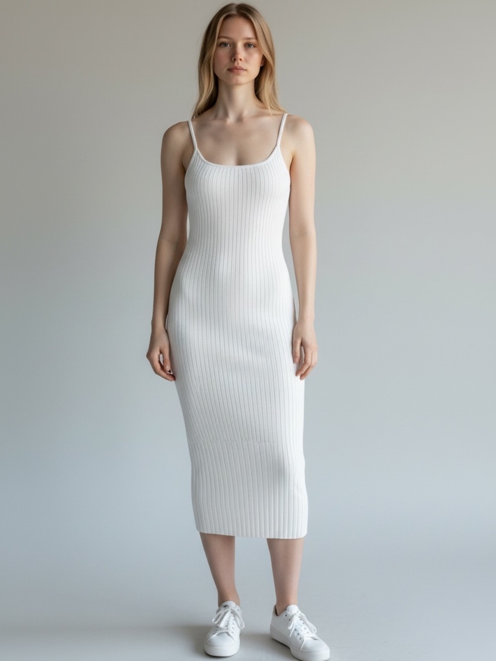 SOLID & STRIPED The Noel MIDI Dress, Optic White